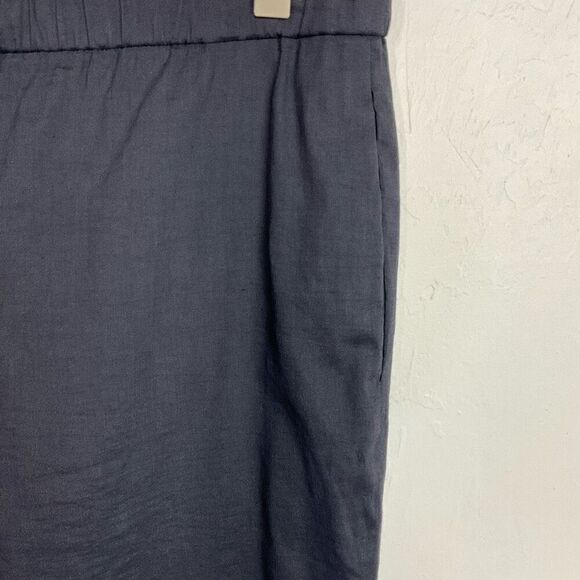 Theory Dark Blue Treeca Linen Blend Joggers Pants Medium - Picture 2 of 5